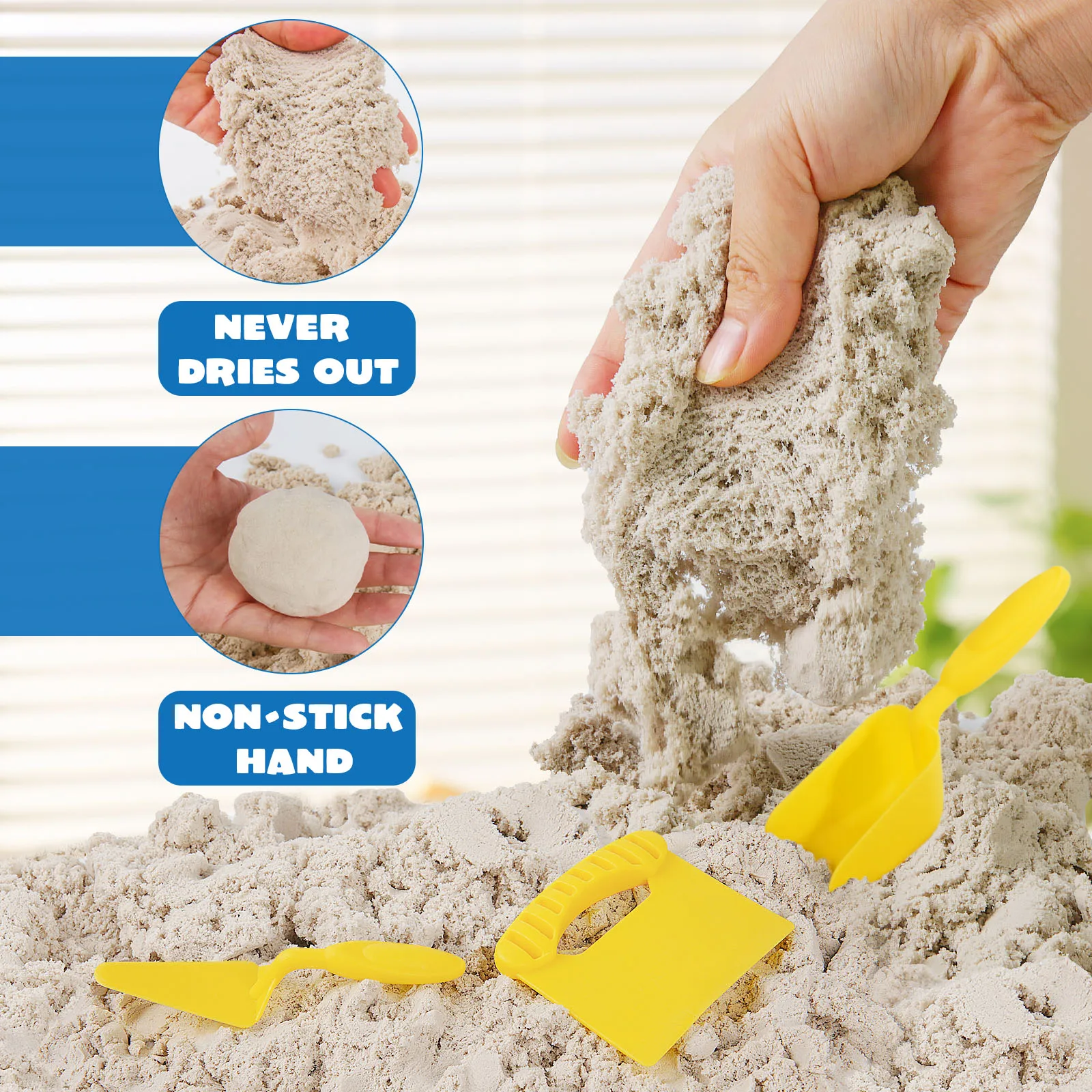 Kinetic Sand 3D Sandhouse Set Toys for Indoor Play Safety Sand Beach Toys for Kids from 3 Years DIY Building Blocks Molds