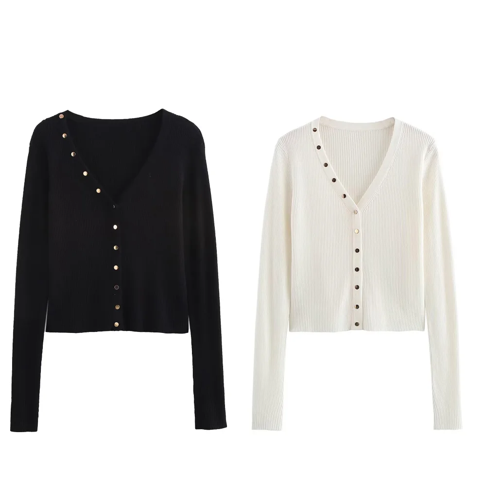 

Spring And Autumn New Women's Clothing French Design Fashionable Versatile Casual Button Decorative Cardigan