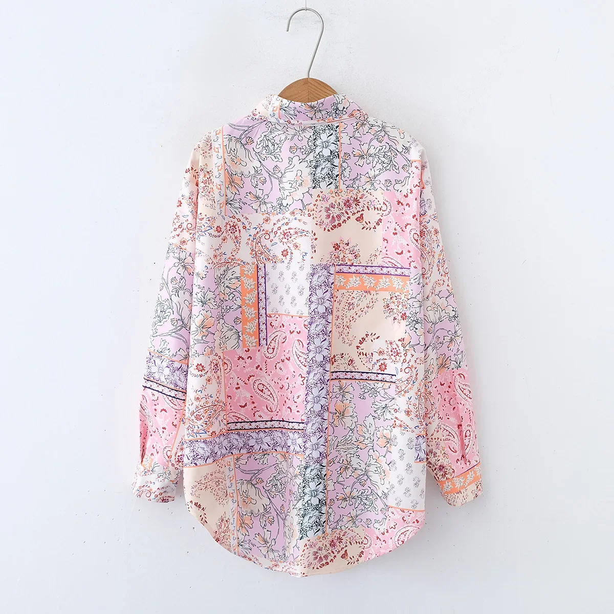 

Spring Asymmetrcial Shirts Women Harajuku Loose Streetwear Vintage France Style Womens Tops And Blouses Floral Printed