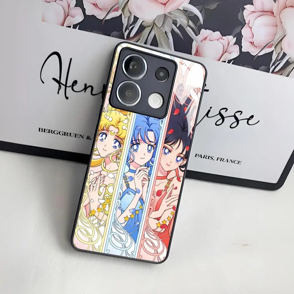 S-sailor Moon Modische Niedliche Handyhülle für Xiaomi 15 14 13 12 Mi 11 X T Ultra Pro Lite 5G Glas-Cover