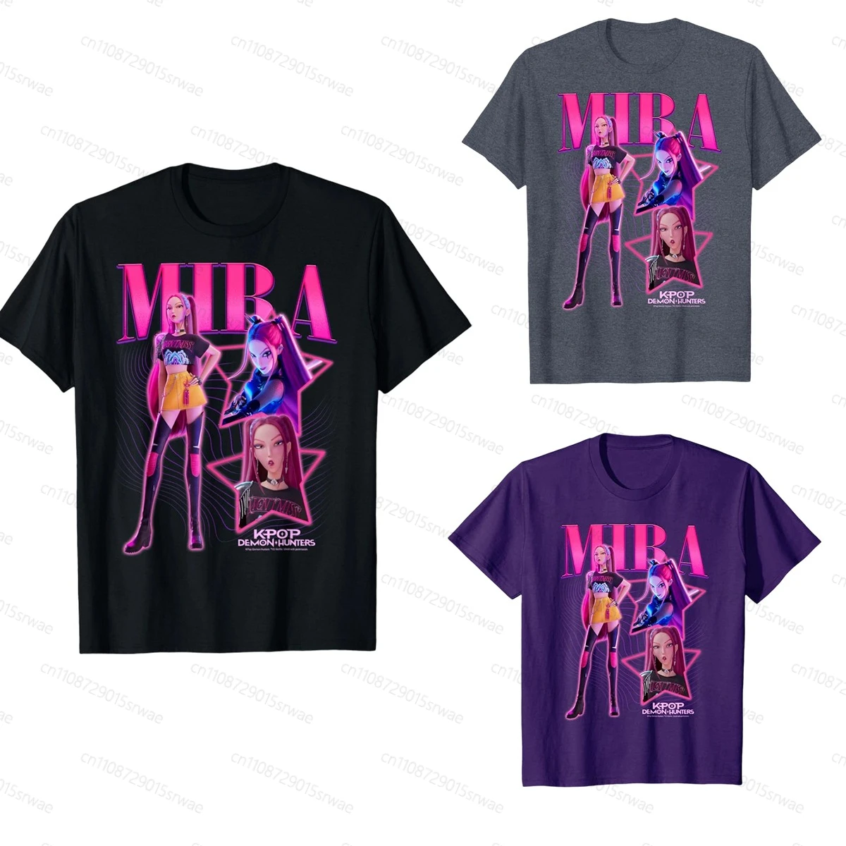 2025 KPop شيطان الصيادين فضفاضة تي شيرتات قصيرة الاكمام بلايز عادية أنيمي رجل وامرأة الاطفال هدايا موضة الهيب هوب تي شيرت #1