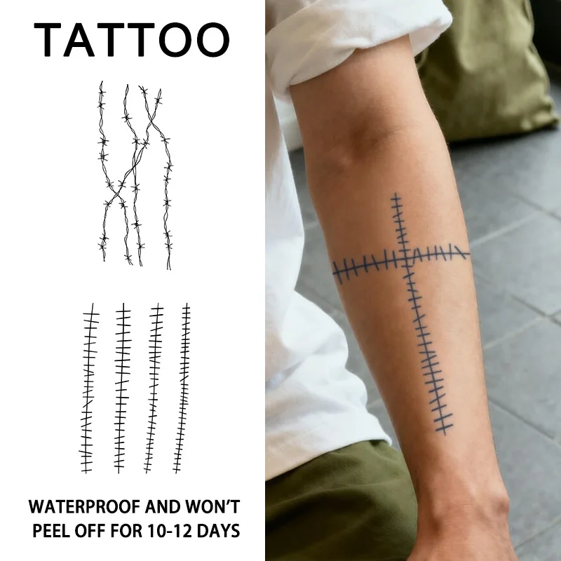 Sutured Wound Waterproof Temporary Tattoo Stickers, Long-lasting Waterproof for One to Two Weeks, Fake Tattoo for Arm, Leg.