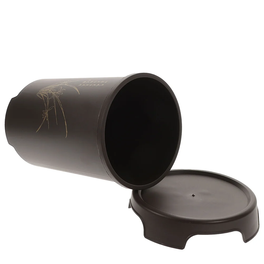 

1Set Resin Orchid Nursery Planter Pot Decorative Flowerpot with Saucer Breathable Plant Pot for Indoor Spring Outdoor Decor