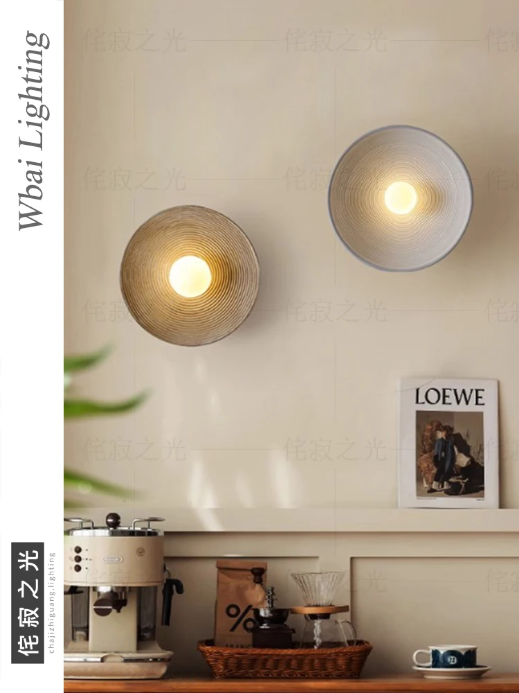 

Japanese-style bedroom bedside wall lamp designer living room background wall medieval homestay zen tea room aisle lamp