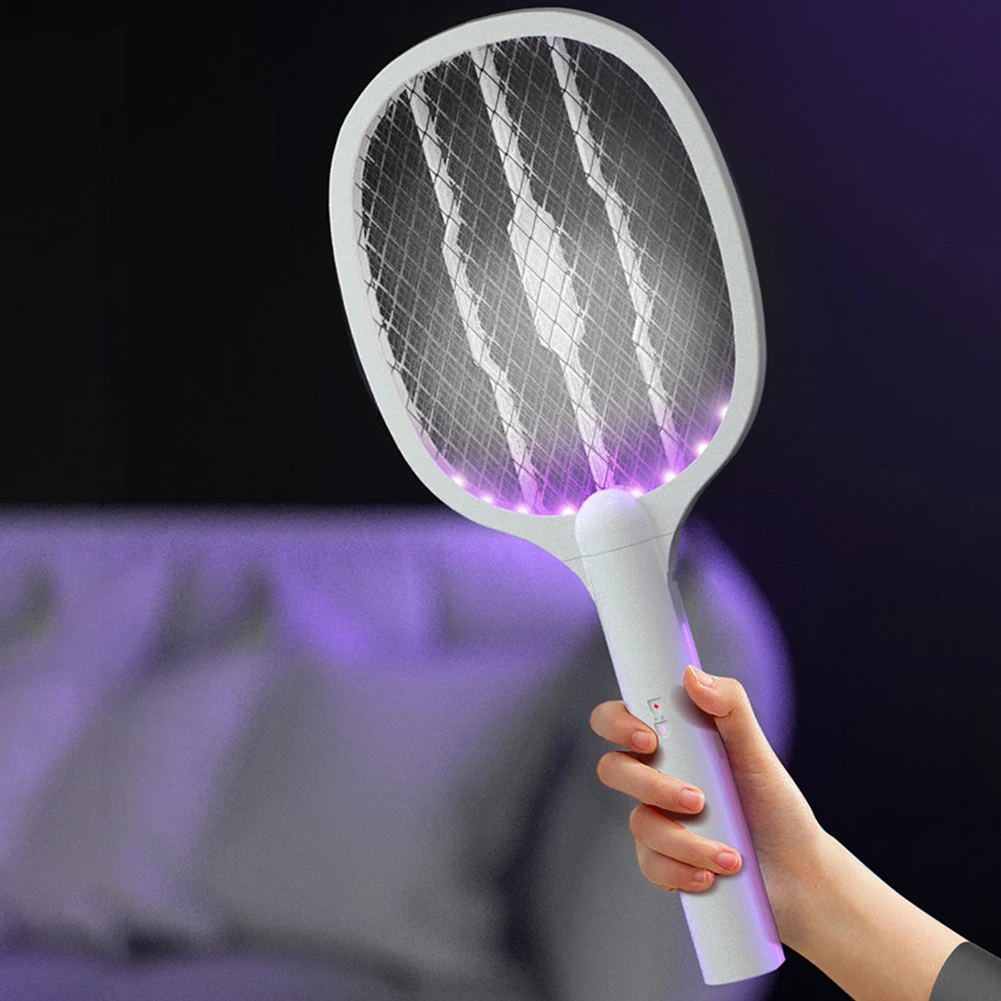 

Электрическая мухобойка 2-в-1: перезаряжаемая ловушка для комаров и мух, лампа-уничтожитель насекомых для дома и улицы