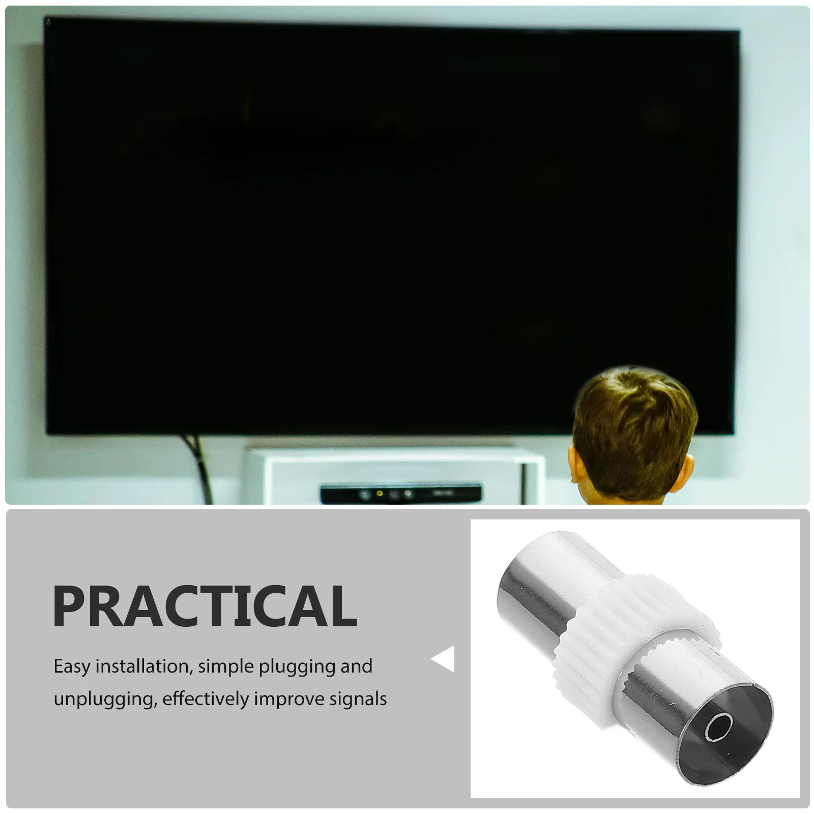 1 قطعة محول محوري أنثى إلى أنثى لتوصيل هوائي الأقمار الصناعية مادة بلاستيكية حديد مقبس توصيل متين