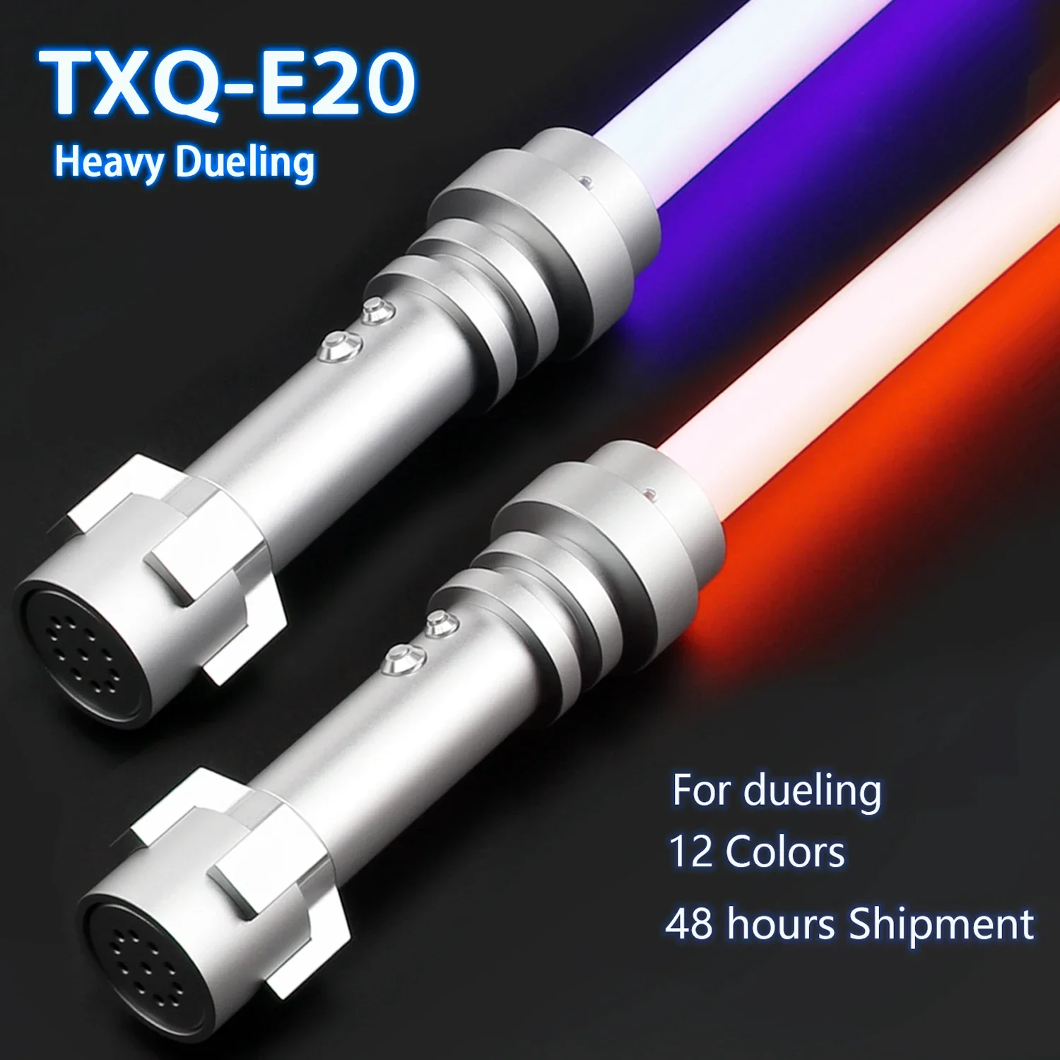 TXQSABER RGB Pixel épée laser de duel lourd balançoire lisse poignée en métal sabre laser Cosplay FOC espada jedi 12 couleurs foc dueling