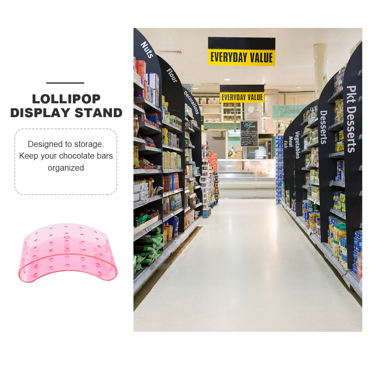 

1pcs Lollipop Display Stand Arc Shape Plastic Dessert Stand For Storage Candy Holder Party Table Display