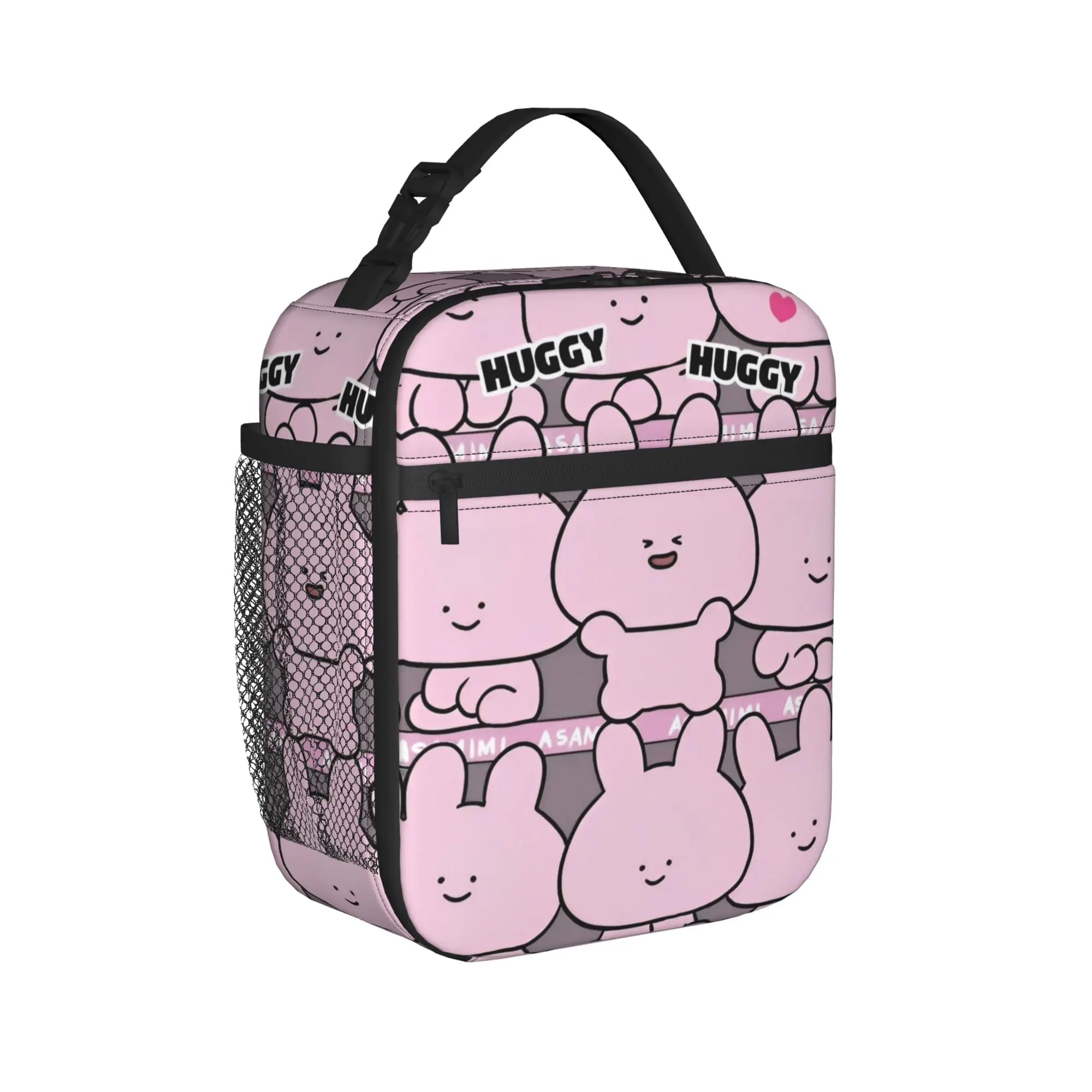 Asamimichaan Asleep Cartoon Insulated Lunch Bags Thermal Bag Reusable,Meal Container Kawaii Asamimi Large Tote Lunch Box Office