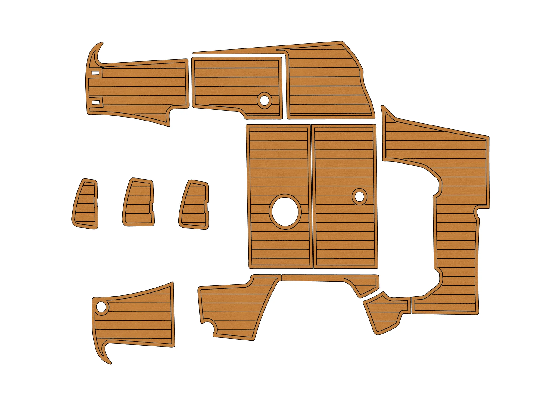 Non-Slip EVA Faux Teak Marine Mat Self-Adhesive 6mm Yacht Cockpit Pad for 2011 Jeanneau Cap Camarat 8 Boat Decking Easy Install