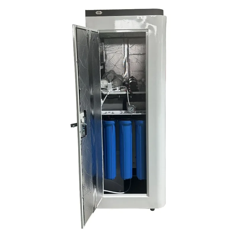 

Коммерческий водоочиститель, система обратного осмоса, оплата кредитной картой, оплата по QR-коду, самообслуживание, диспенсер для воды в офисе/школе.