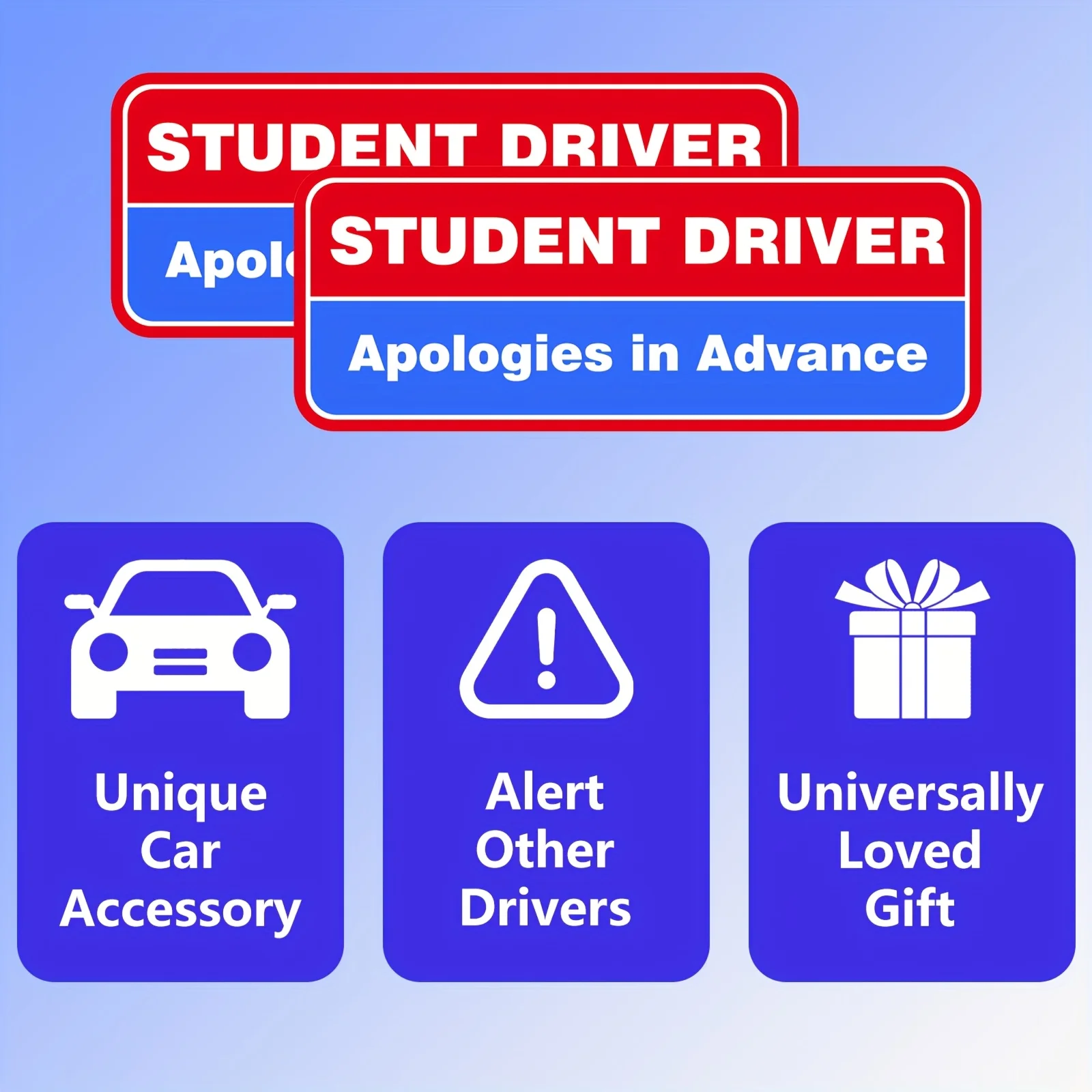 1 個の学生ドライバーマグネット、車用、学生ドライバーはお待ちください、磁気反射性の初心者ドライバーバンパーステッカー