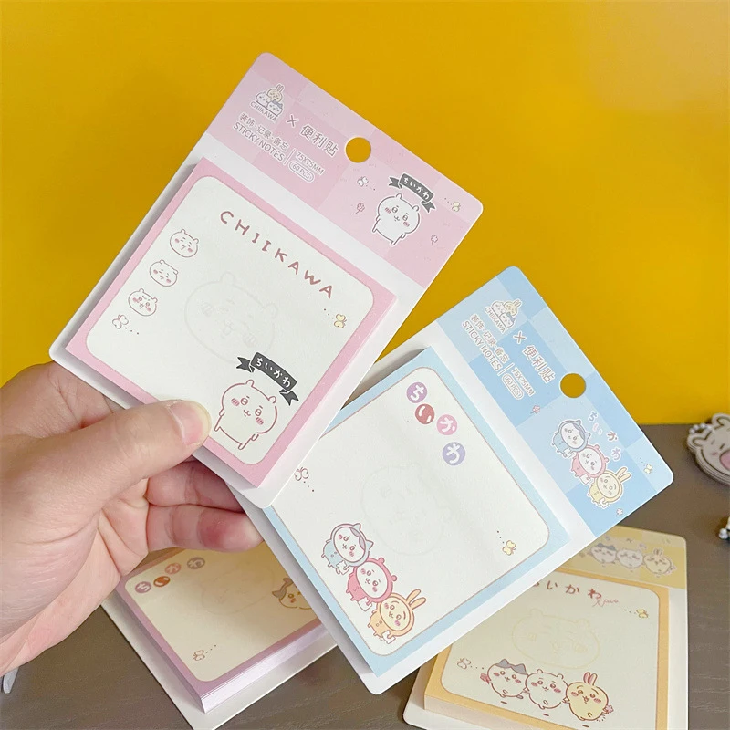 Chiikawas Kawaii Cartoon Sticky Note Thick Message Paper Notepad Decorative Stickers School Supplies Cute Girl Christmas Gift