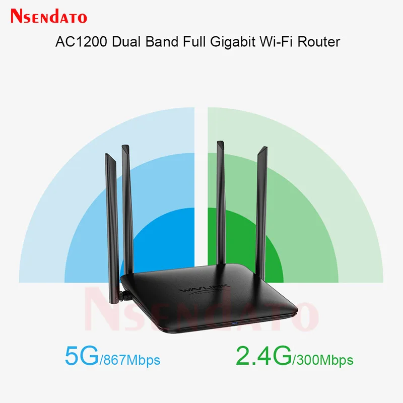 Wavlink AC1200 ثنائي النطاق موزع إنترنت واي فاي لاسلكي 2.4G/5G 10/100/1000Mbps WAN/LAN كامل جيجابت موزع إنترنت واي فاي للألعاب المنزلية IPV6