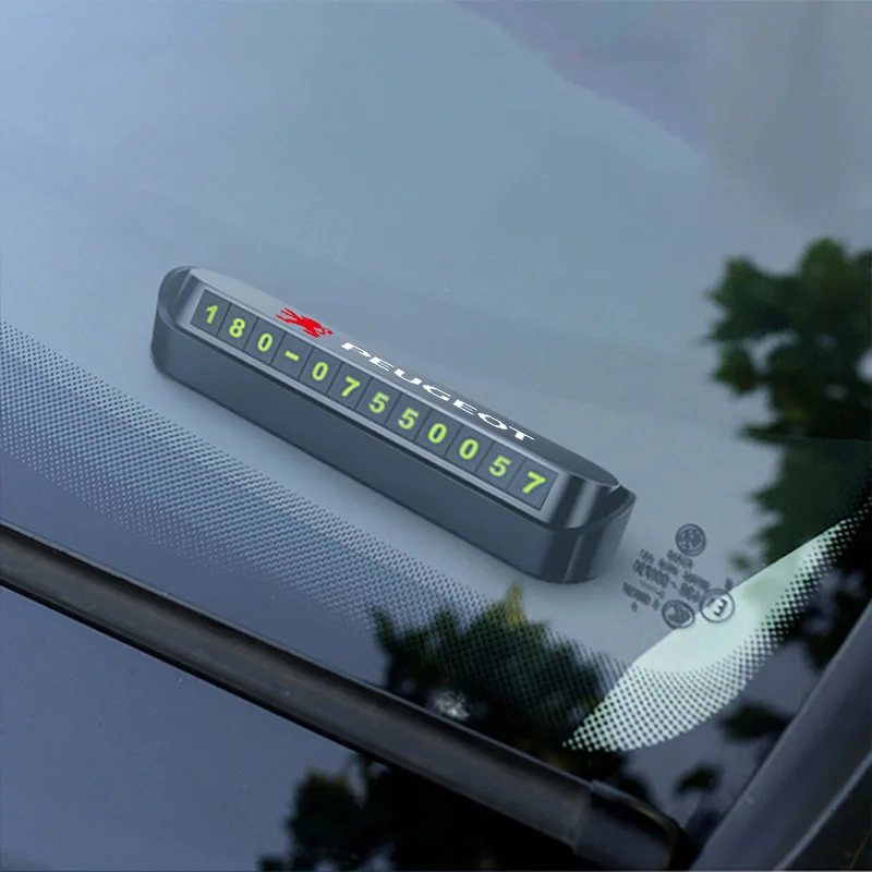 Luminous Car Temporary Parking Card Phone Number Plate Sticker for Peugeot 407 3008 307 308 206 508 208 207 607 106 301 408 5008 - view 4