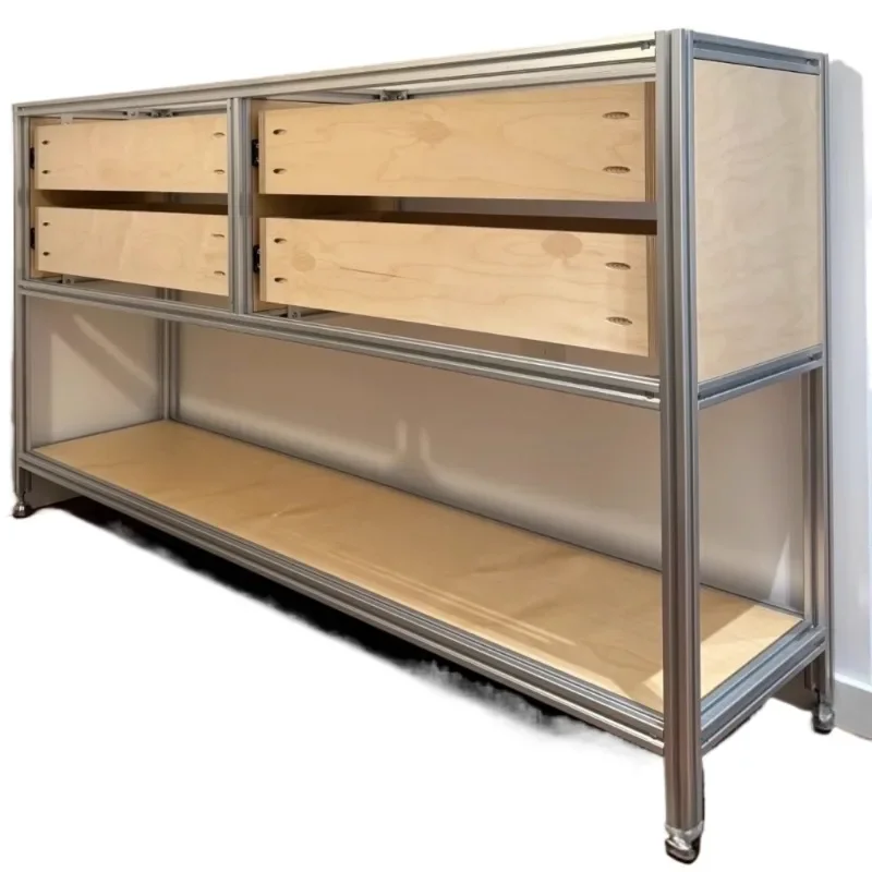 Log side cabinet Aluminum profile locker