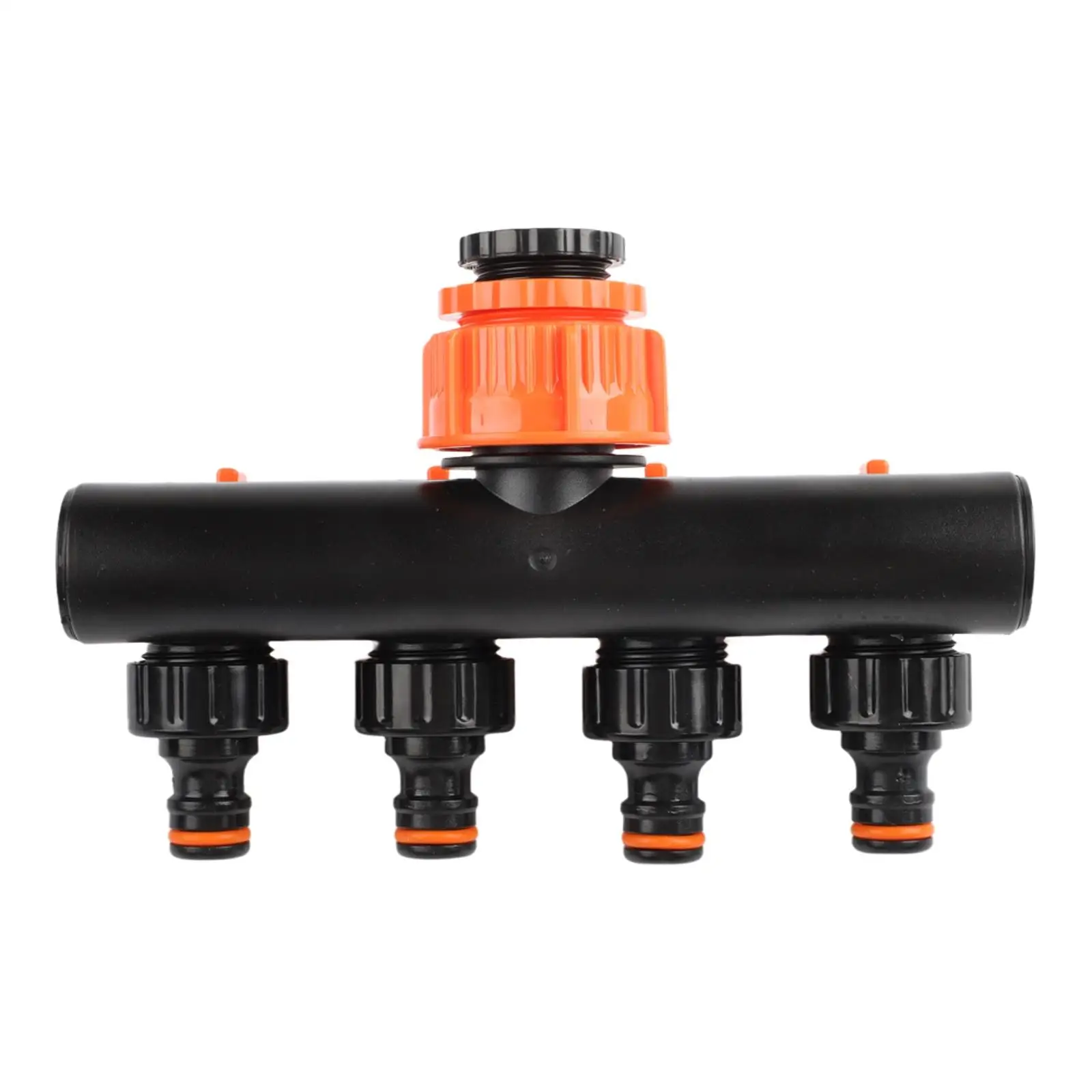 Orange Green 4 Way Water Hose Splitter With Switches For Efficient Garden Irrigation System Outdoor Faucet Expansion Pipe Fittin