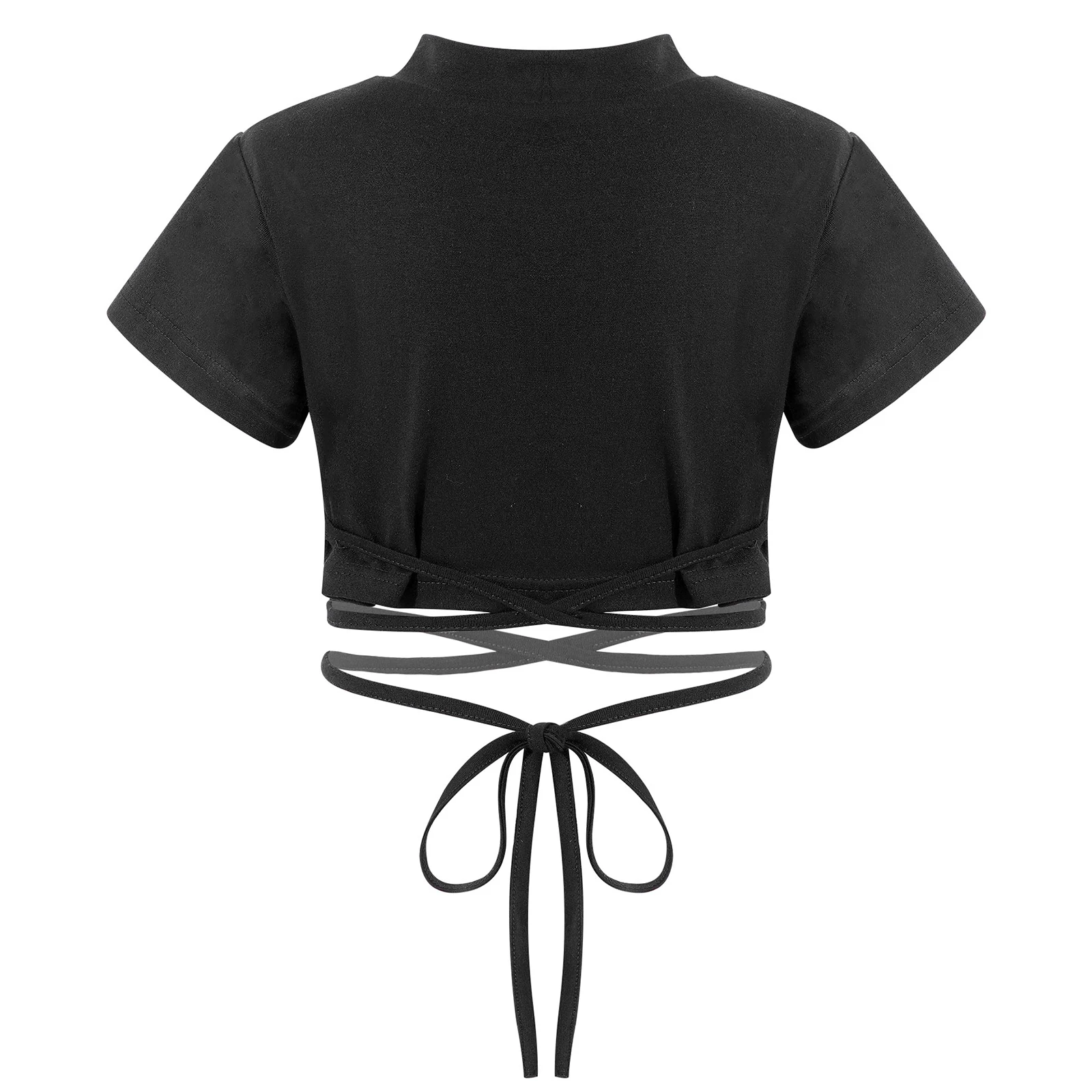 Jazz Costume Hip Hop Girls Clothing Black Tops Short Sleeve Hip Hop Crop Top Tshirt For Kids Performance Modern Dancing Clothes