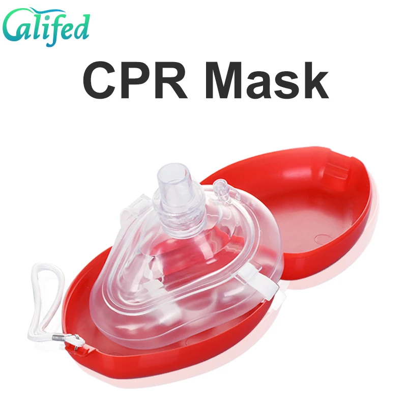 Califed CPR Mask Emergency First Aid Masks Resuscitator Rescue One-Way Valve CPR Face Sheild Survival Mask Outdoor Gear