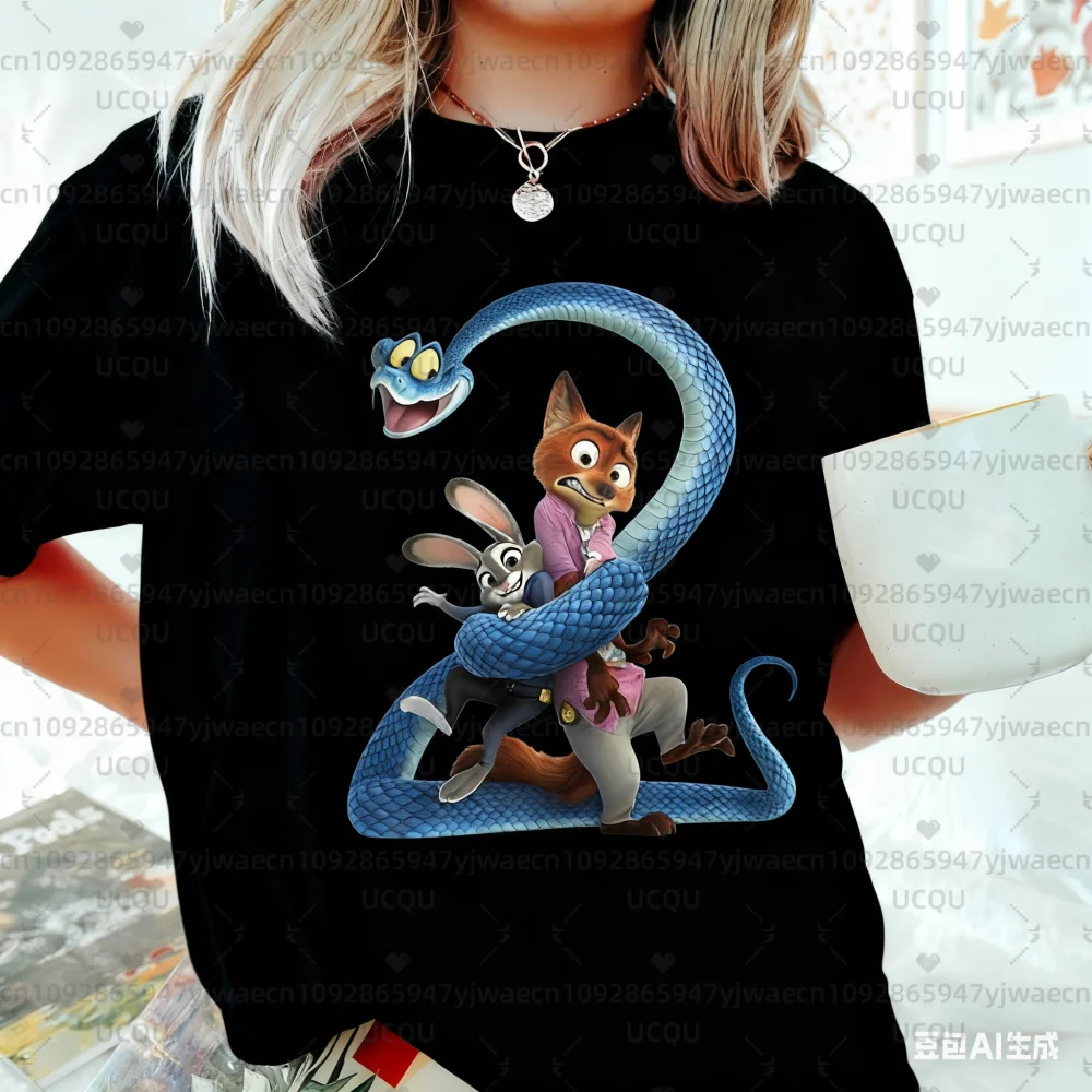 Zootopia 2 قميص الراحة الألوان جودي هوبس نيك وايلد غاري دي ثعبان المرأة الرجال قصيرة الأكمام القطن تي شيرت بلايز #2