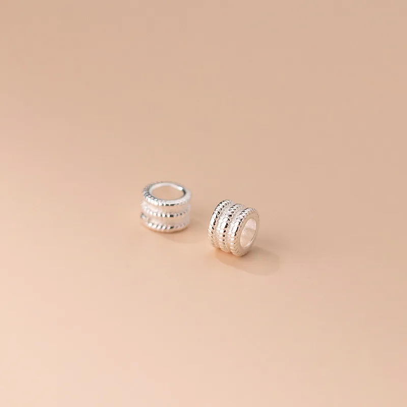 5pcs 925 Sterling Silver Spacer Beads Suit for Bracelet Necklace Loose Beads Diy Jewelry Making