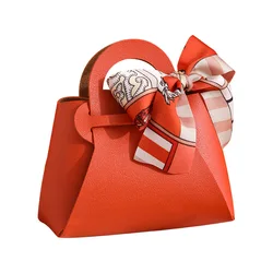 Leather Favour Bag With Scarf For Wedding Party Easter Decoration Baby Shower Ramadan Eid Mubarak Candy Cosmetics Gift Packaging