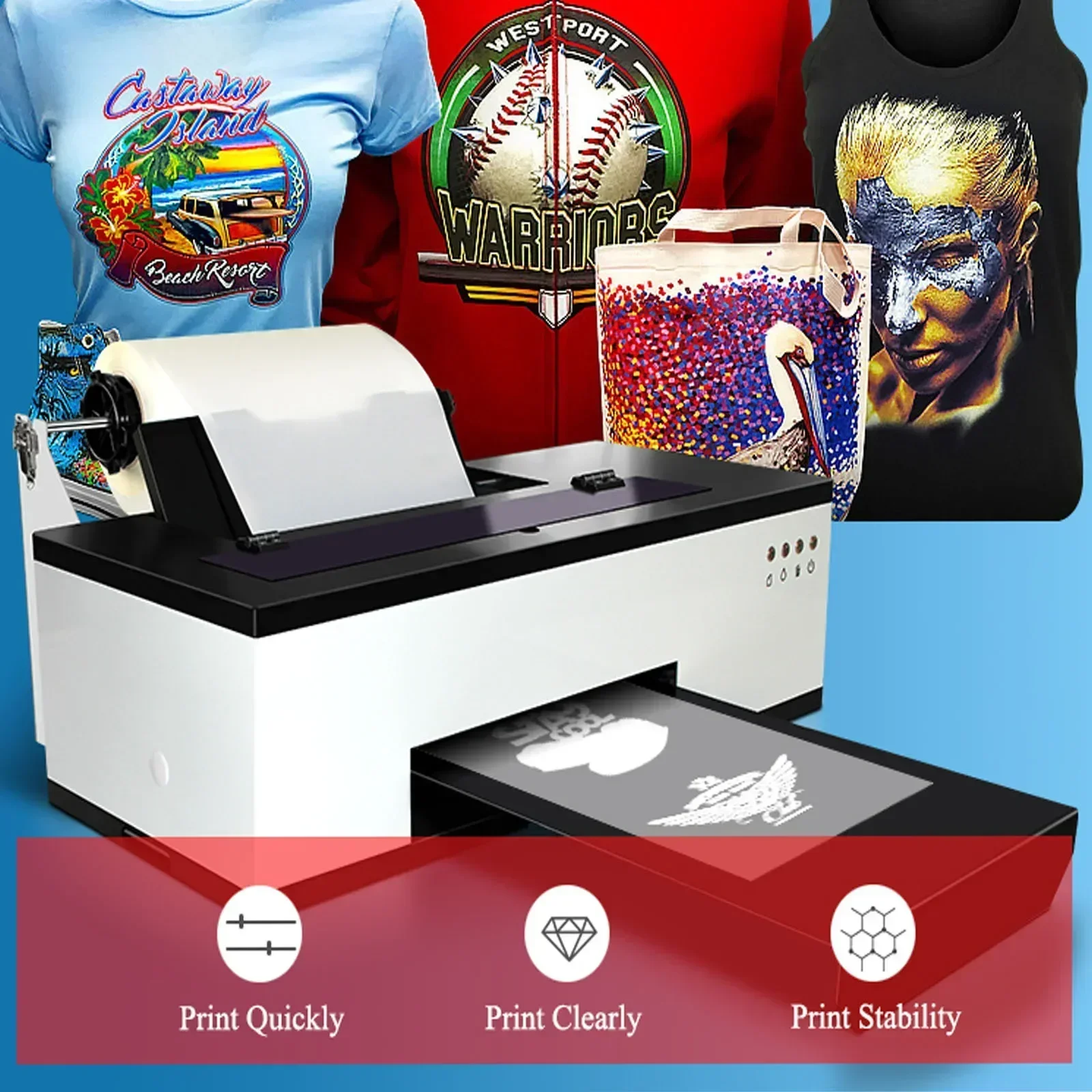 ​​A3 L1800 DTF Printer & Oven Combo Kit, 13" Direct to Film Heat Press Transfer Machine for Custom T-Shirts, Hoodies, Clothes & Shoes view 5