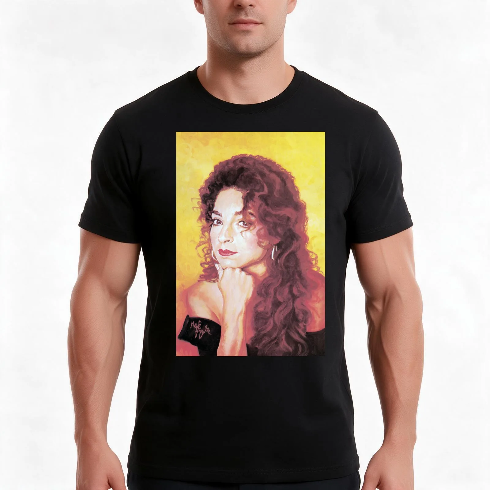 Gloria Estefan T-Shirt, Summer Casual Cotton Tee, Oversized Streetwear Tops, Vintage Graphic Print, Loose Fit Short Sleeve