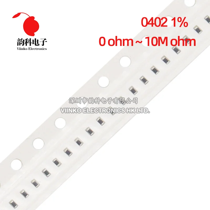 100szt 1% 0402 Rezystor SMD 0R ~ 10M 1/16W 0.1 1 10 22 100 150 220 330 ohm 1K 2.2K 4.7K 10K 100K 1R 10R 100R 150R 220R 330R 1M