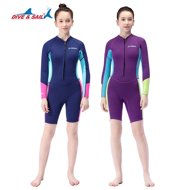 restrain-free-youth-wetsuit-25mm-one-piece-warm-snorkeling-suit-women's-surfing-swimming-cold-wetsuit