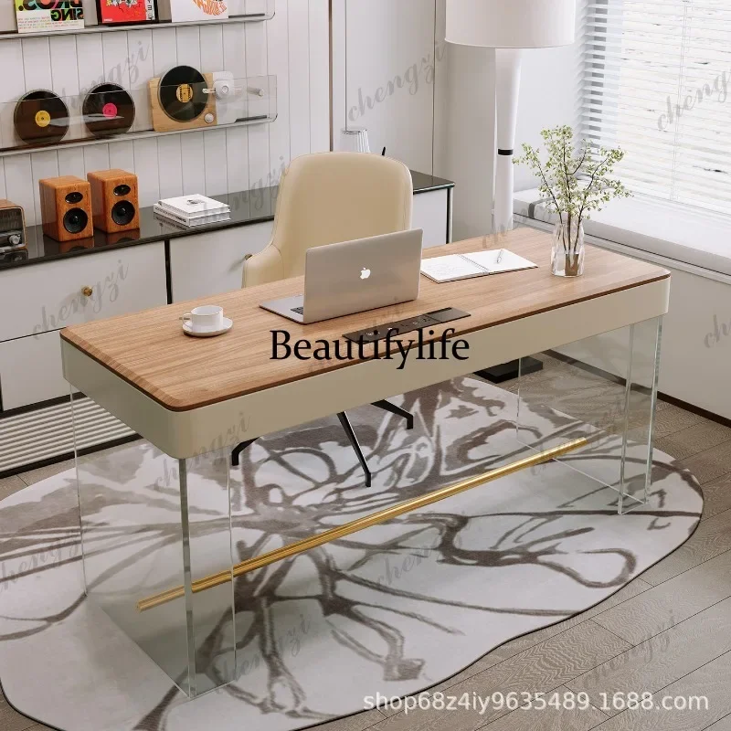 L181 Italian minimalist solid wood desk walnut light luxury home computer room creative desk chair