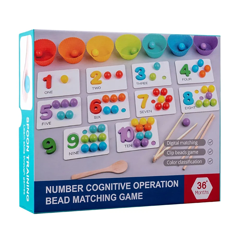 Montessori matematica conteggio smistamento giocattolo Clip perline giochi di corrispondenza abilità motorie fini numero colore giocattoli educativi sensoriali per bambini