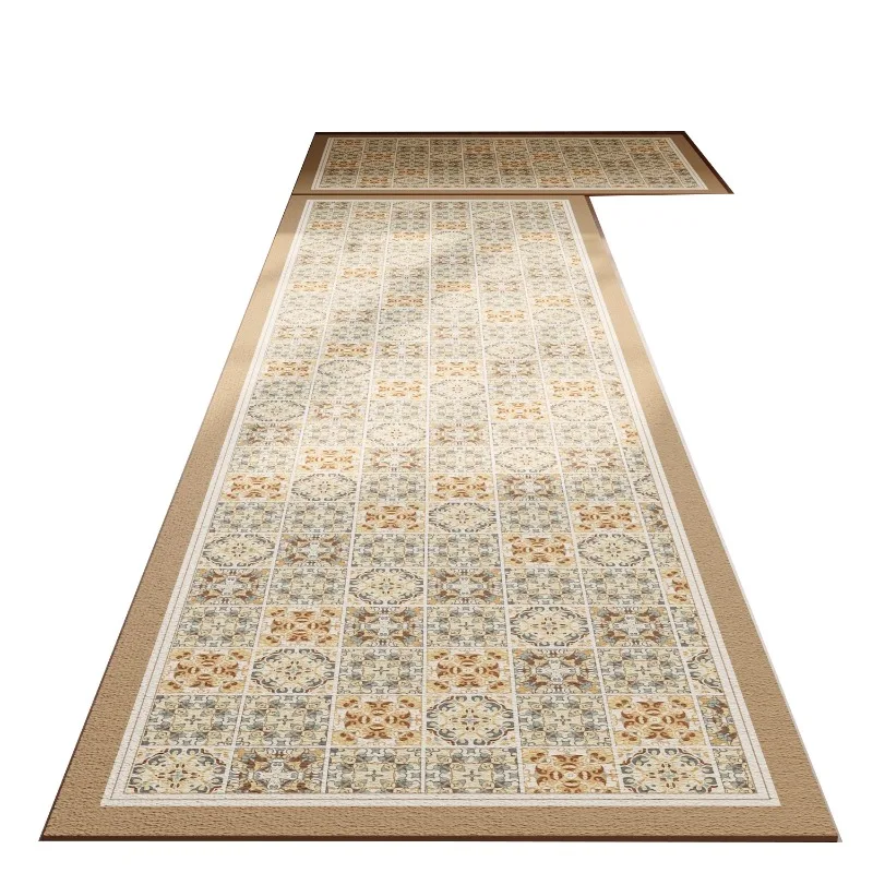 Keukentapijt PVC Leer Antislip Voetmatten Waterdicht Oliebestendig Vloermat Woondecoratie Gemakkelijk schoon Slijtvast Tapijt Ajo - afbeelding 2