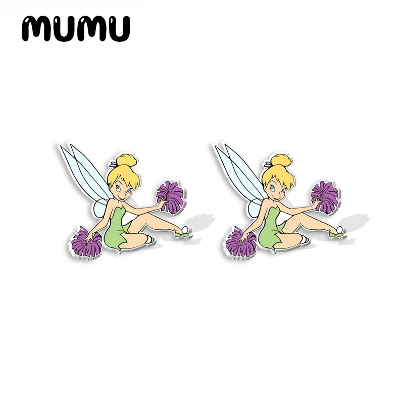 2024 New Tinkerbell Stud Earring Little Fairy Epoxy Jewelry Resin Acrylic Earrings Handmade Gifts Fan