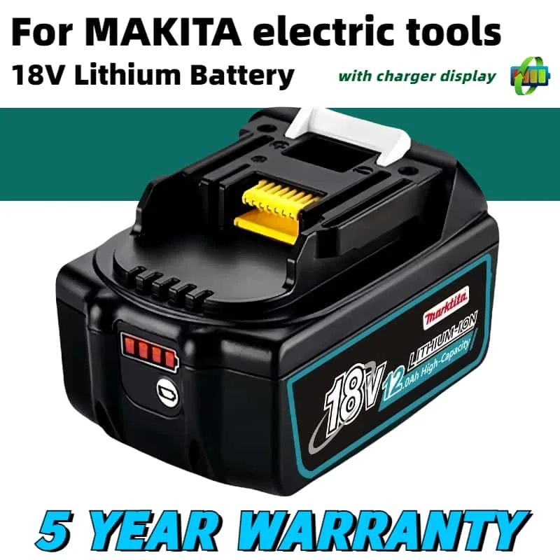 For Makita-100% Original Rechargeable Power Tool Battery, Replaceable LED Lithium-ion, 18V 12Ah LXT BL1860B BL1860BL1850 BL1830