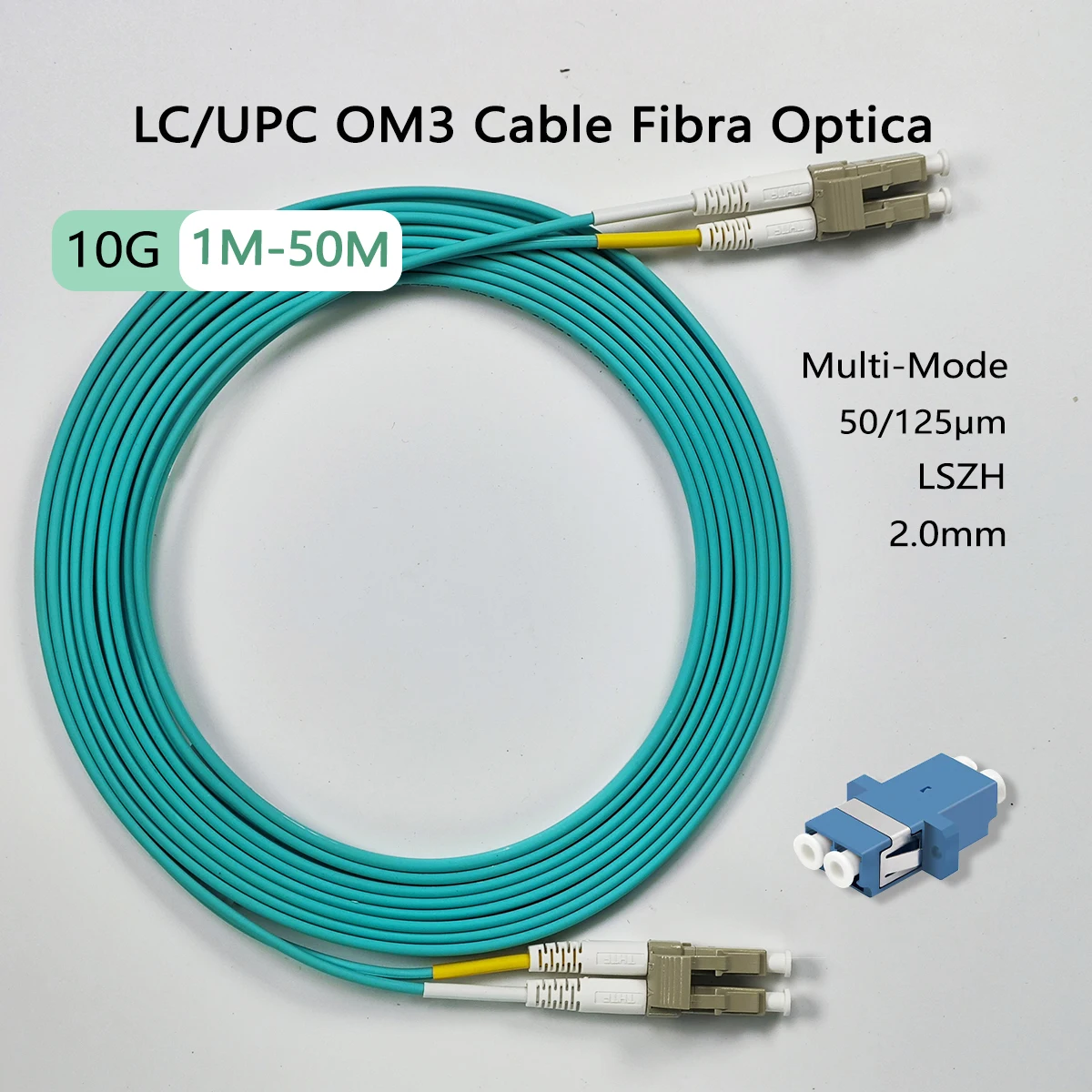 OM3 Multimode Fiber Patch Cable LC/UPC To LC/UPC Duplex 1M-50M 2.0mm 10Gbps Fiber Optic Jumper Data Center Network Cable