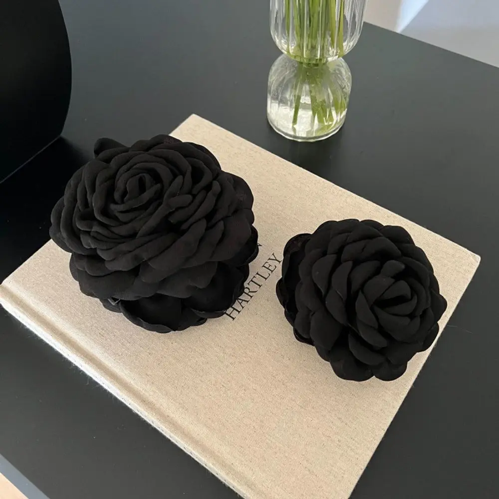 

Camellia Rose Double-sided Flower Clip Women's New Chinese Style Back Head Hair Clip Small Shark Clip Headgear