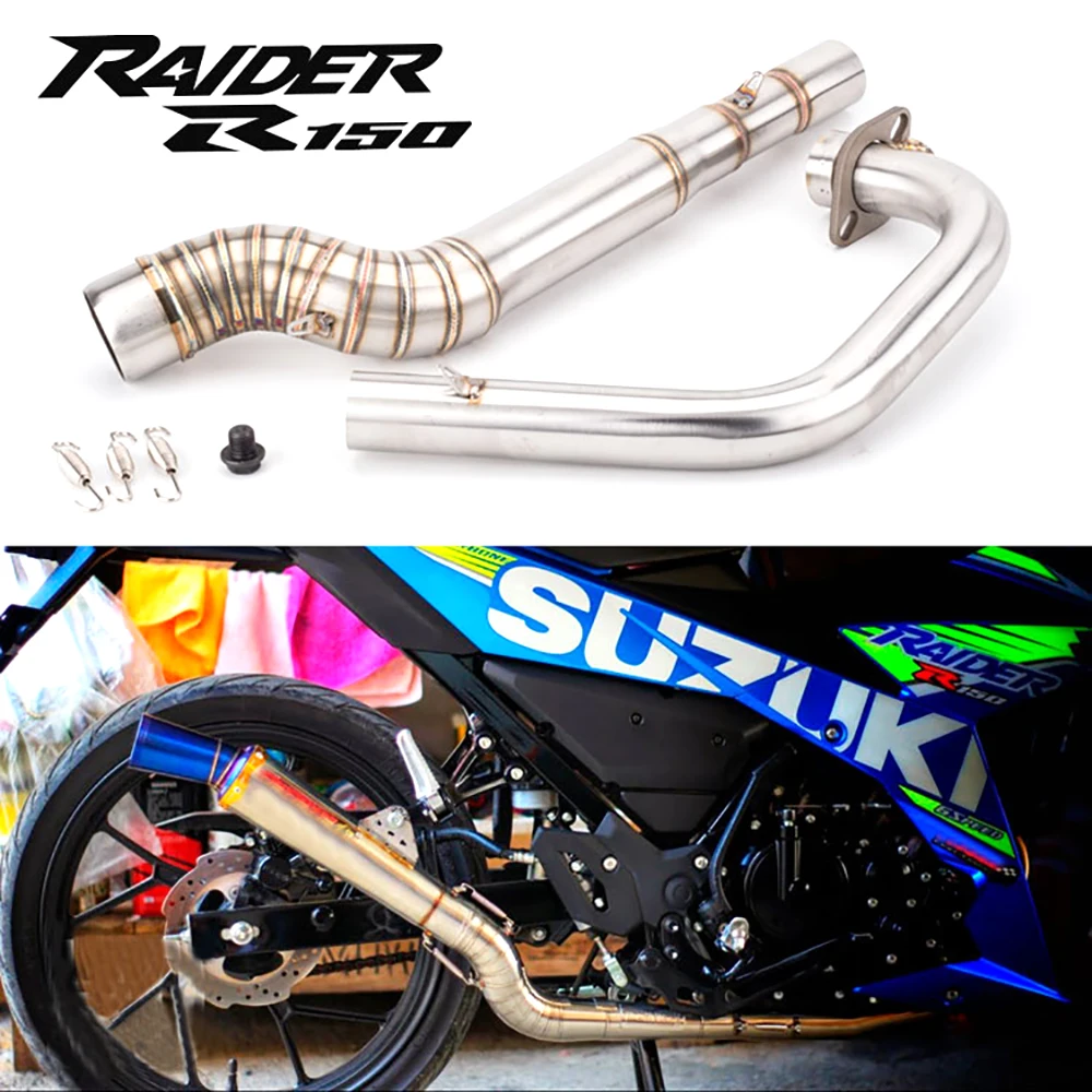 Motorcycle Modification For SUZUKI NLK RAIDER 150 Front Section R150 Stainless Steel  Slip-on Section Connecting Pipe