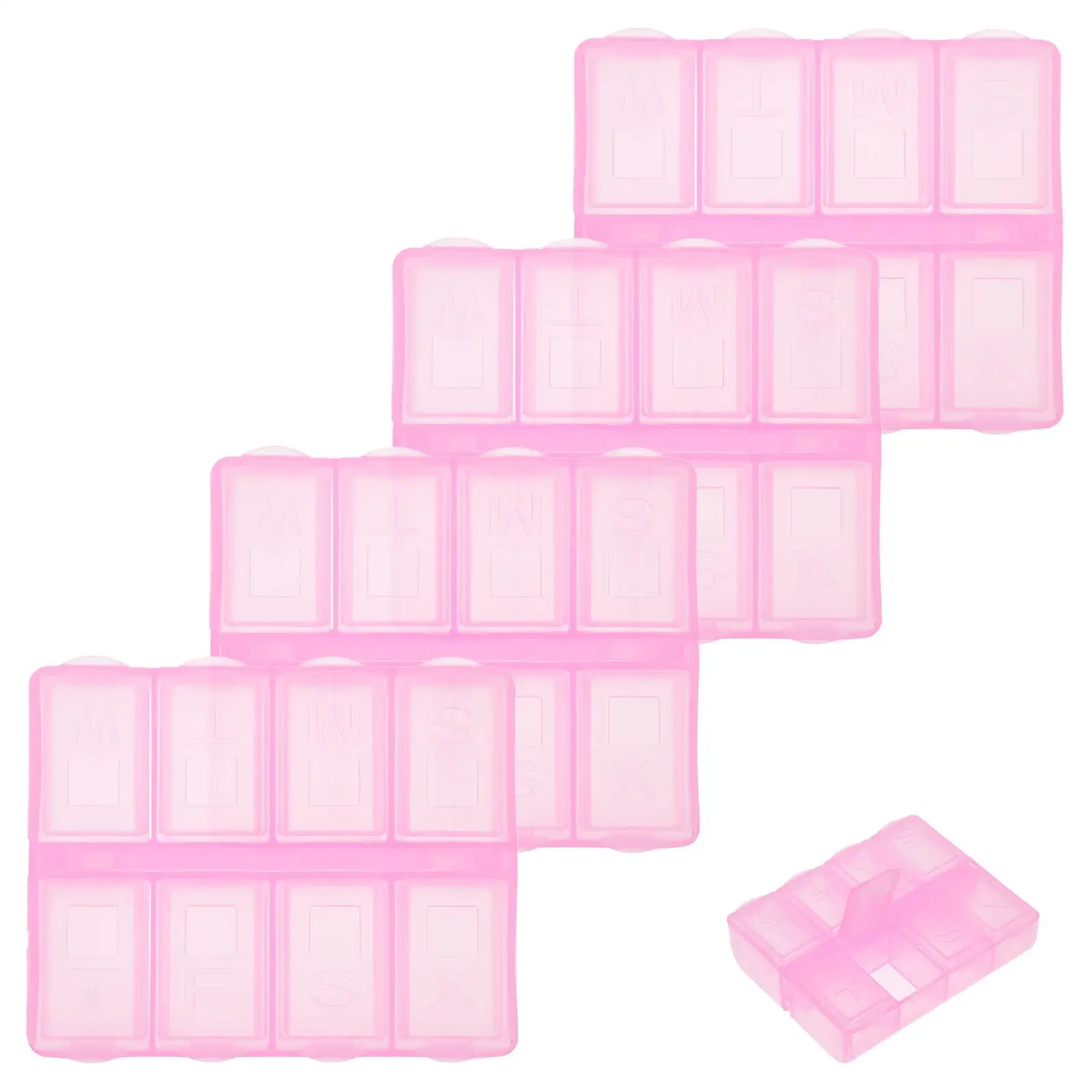 5 Pcs Pill Holder Boxes Tablet Case Household Medicine ganizer Travel Daily Large Compartment Airtight Portable Compact Health