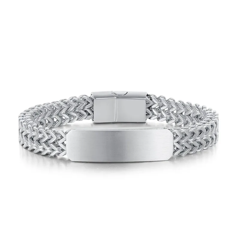 

Simple Jewelry Stainless Steel Hand Bracelet For Men Double Layer Braided Chain Design Casual Bracelet Jewelry