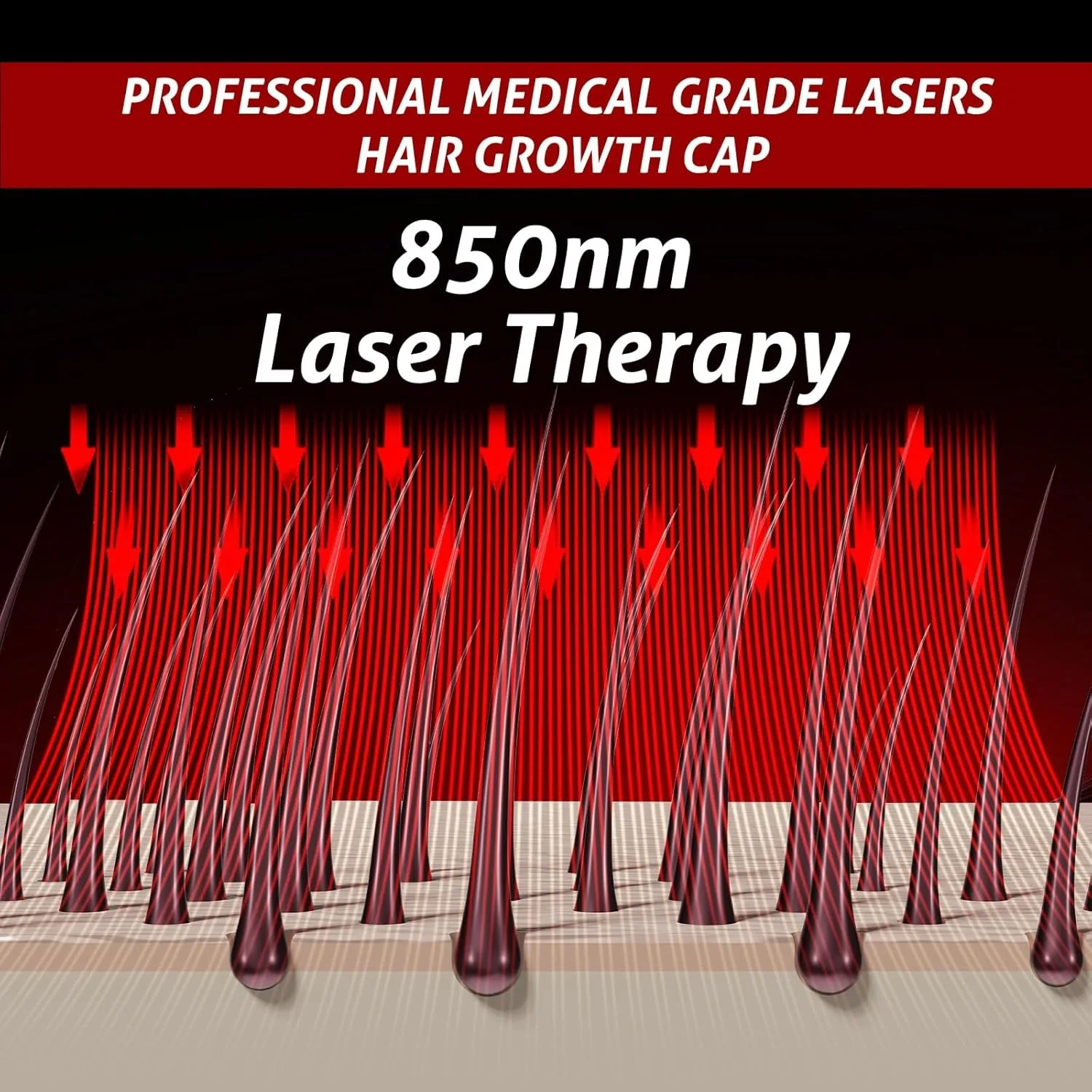 Dispositivo de crescimento capilar com tampa a laser sem fio, 660nm, 850nm, chapéu de terapia a laser de baixo nível para recrescimento de cabelo, tratamento anti-perda de cabelo lllt