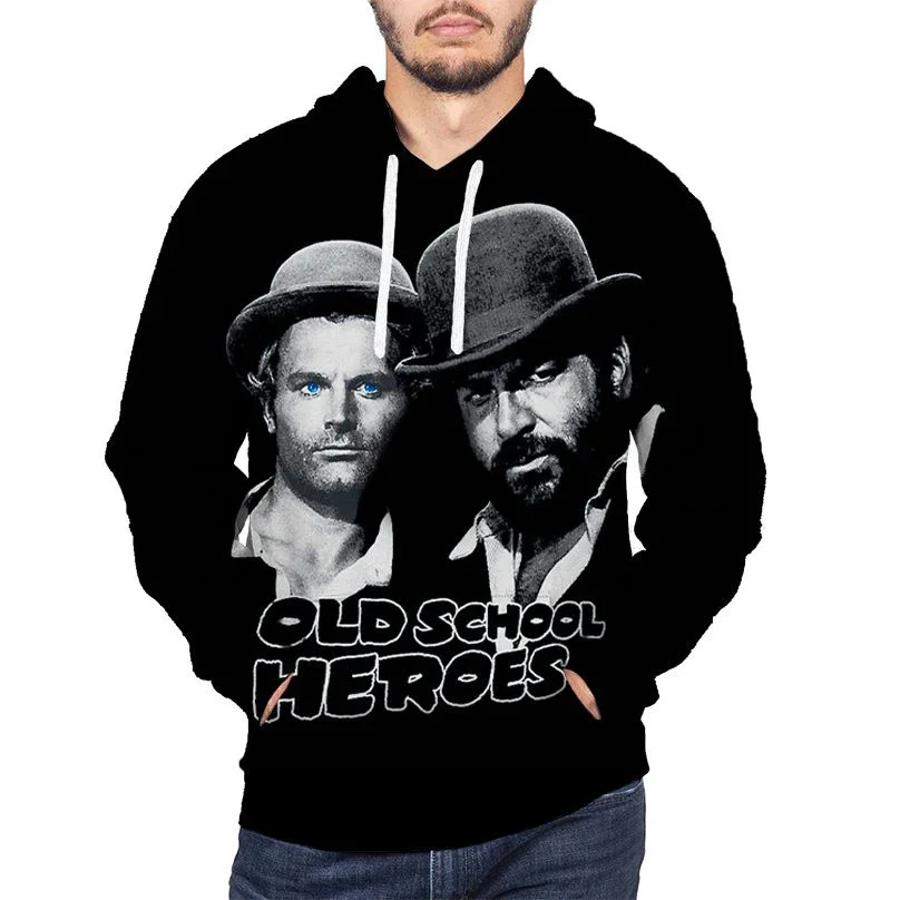 New Terence Hill Bud Spencer Hoodies 3D Print Man Women Hip-hop Hoodie Oversized Streetwear Pullovers Sweatshirts Kids Clothing