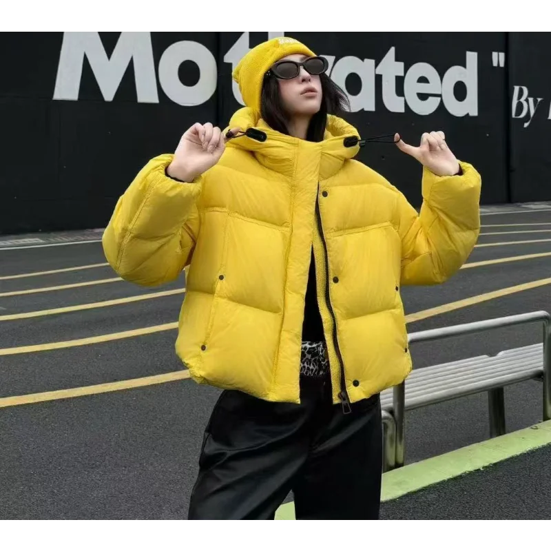 

Women's Short Down Jacket 2025 Winter Hooded Oversized Thickened Loose Bread-Style Coat Warm Commuter Jacket Versatile