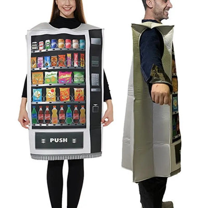 

Automated Vending Machine Couple Halloween Costumes Funny Themed New Year Party Outerwear Polyester Women's Ethnic Stage Clothes
