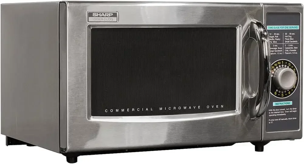 #l para forno de micro-ondas comercial de serviço médio, forno de aço inoxidável com temporizador, 1000 Watts