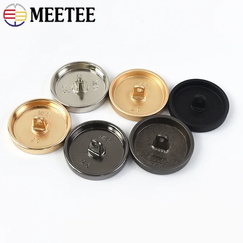 10Pcs 10-28mm Meetee Metal Shank Buttons Round Coat Jacket Clasps for Clothing Shirt Button Decoration Sewing Accessories