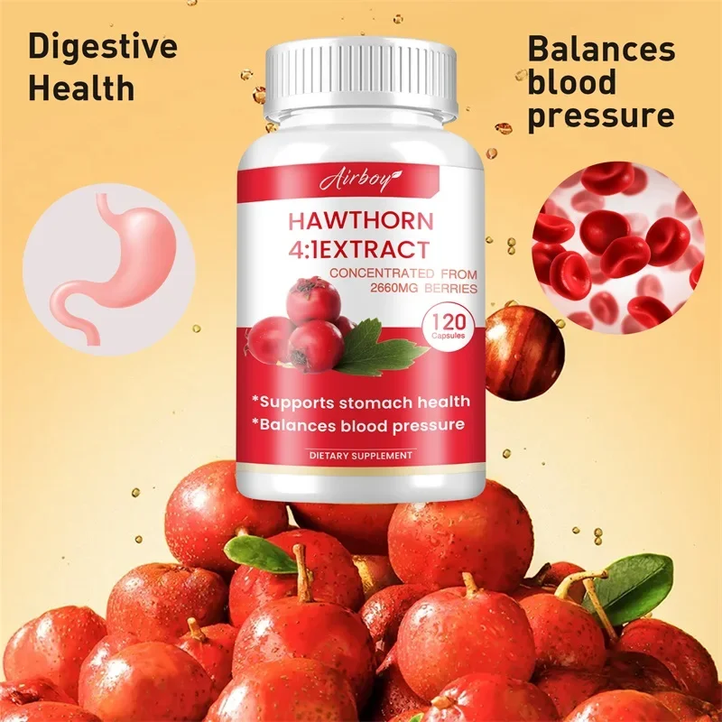 Hawthorn Berry Extract Capsule - Supports Heart and Digestive Health, Improves Blood Circulation, Boosts Immune System