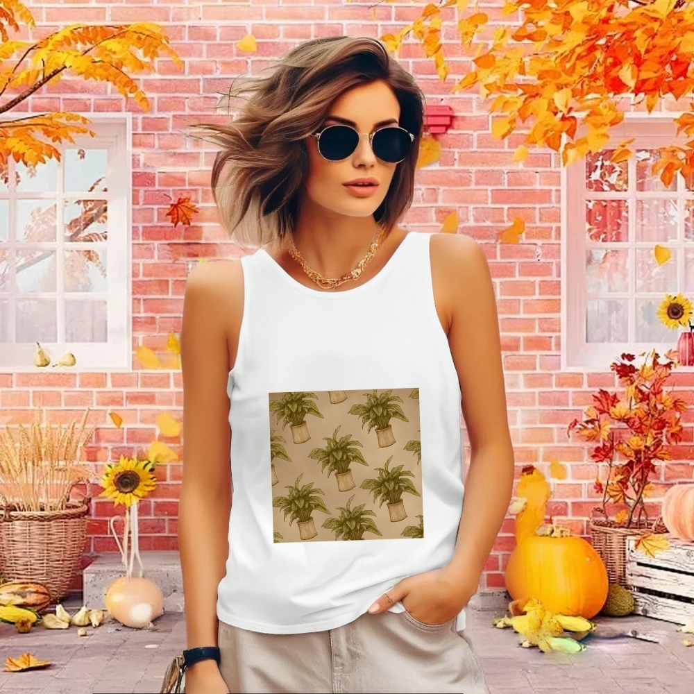 Graficzny bezrękawnik na siłownię Lekka koszulka Neutralna kamizelka Odzież damska Wygodne topy treningowe Lekka oddychająca koszula