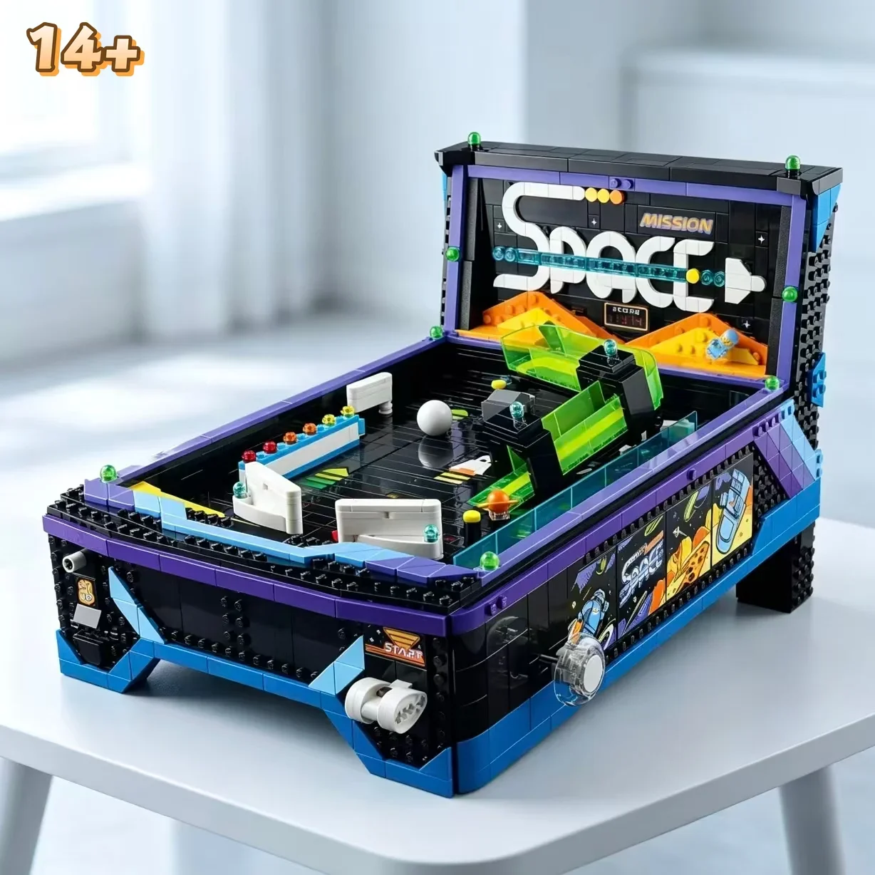 2026 New 2274pcs Playable Retro Gaming Console Arcade Space Astronaut Pinball Machine Building Block Model Toy For Ornament Gift