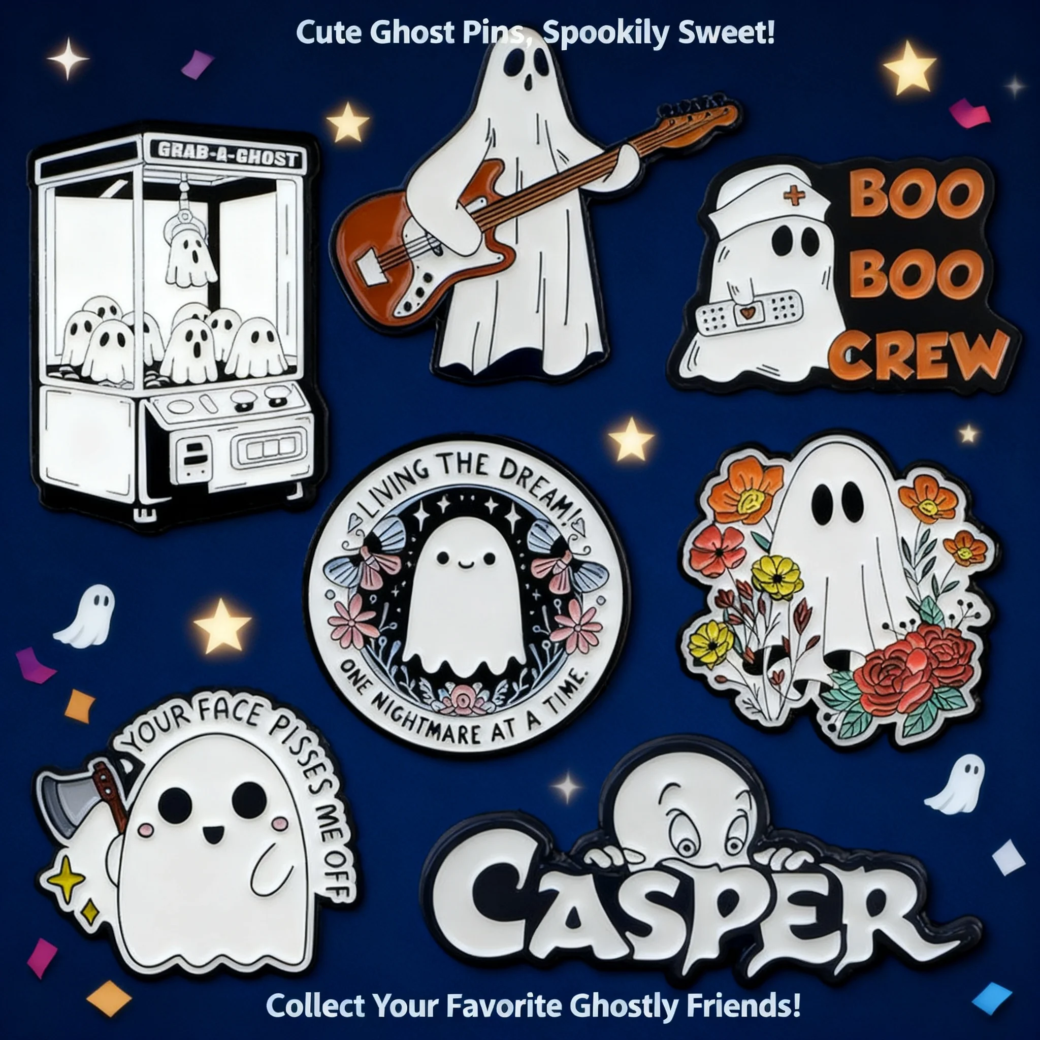 

Halloween Guitar Ghost Brooch Pin Clothing Backpack Accessories Alloy Badge Hot Selling Cross Border Decoration Brooch
